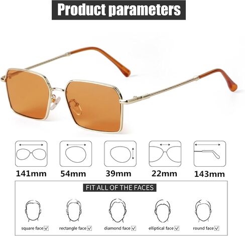 ADE WU Trendy Hexagon Rectangle Sunglasses for Women Cute Chic Gold Metal Rectangular Sun Glasses with Tinted Lense in Saudi Arabia