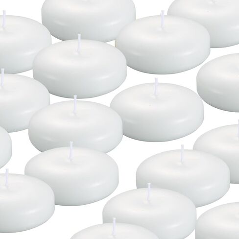 36 Pack Floating Candles, 3" White Unscented Dripless Wax Burning Candles, for Weddings, Party, Cylinder Vases, and Home Decorations in Saudi Arabia