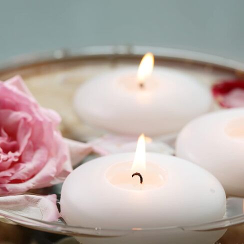 36 Pack Floating Candles, 3" White Unscented Dripless Wax Burning Candles, for Weddings, Party, Cylinder Vases, and Home Decorations in Saudi Arabia