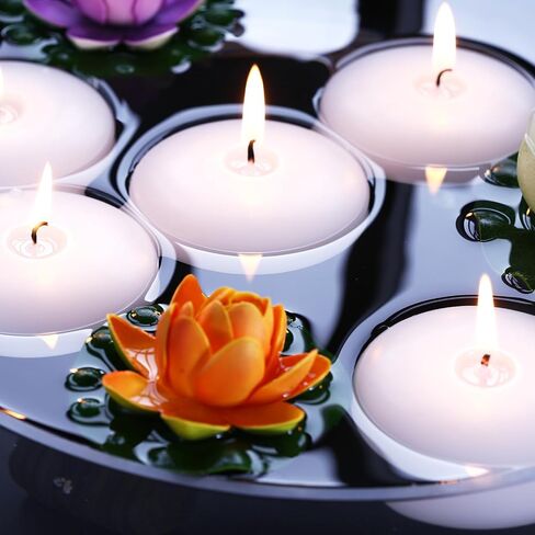 36 Pack Floating Candles, 3" White Unscented Dripless Wax Burning Candles, for Weddings, Party, Cylinder Vases, and Home Decorations in Saudi Arabia