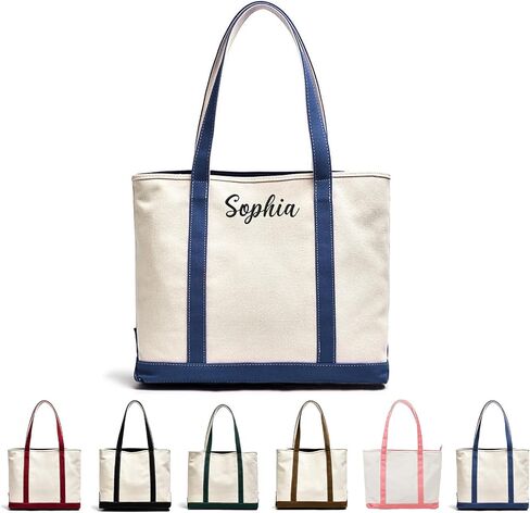 Ulico Personalized Canvas Embroidered Name Tote Bags,Custom Blank Tote Bag for Women,Daily Essentials, Groceries, Traveling in Kuwait