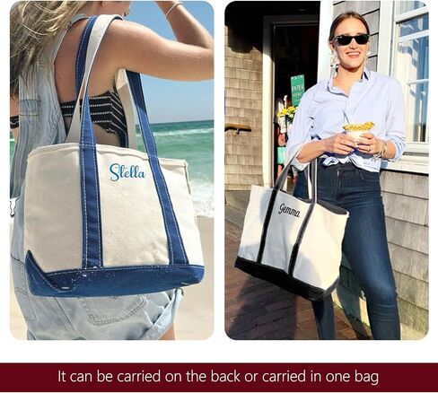 Ulico Personalized Canvas Embroidered Name Tote Bags,Custom Blank Tote Bag for Women,Daily Essentials, Groceries, Traveling in Kuwait