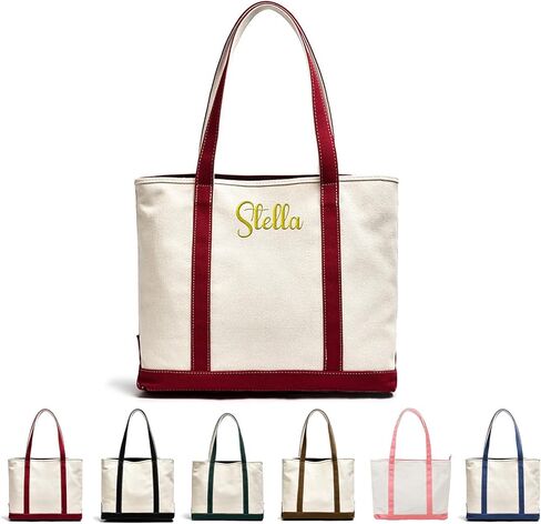 Ulico Personalized Canvas Embroidered Name Tote Bags,Custom Blank Tote Bag for Women,Daily Essentials, Groceries, Traveling in Kuwait