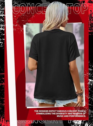 EVELUST Womens Country Concert Shirt - Cute Music Festival Graphic Tee World Tour Outfits Fan Lover Casual Letter Print Top in Kuwait