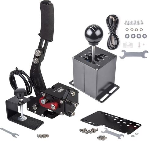 CNRAQR PC USB Handbrake and Racing Game Simulator Shifter 7+R H Gear for Logitech G29 G27 G25 G920 with Thrustmaster T300RS/GT in Saudi Arabia