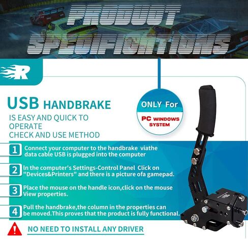 CNRAQR PC USB Handbrake and Racing Game Simulator Shifter 7+R H Gear for Logitech G29 G27 G25 G920 with Thrustmaster T300RS/GT in Saudi Arabia