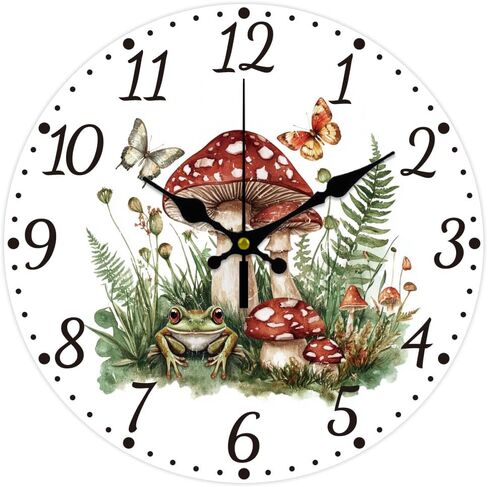 CHGCRAFT Blue Rose Wall Clock 12 Inch Battery Operated Wall Clocks Butterfly Non Ticking Silent Clock Decorative Clocks for Living Room Office Bedroom Home Decor in Kuwait