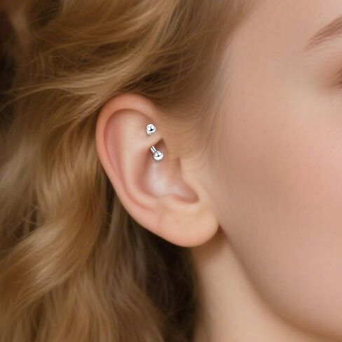 Ruifan 20g 18g 16g 14g 12g 8g 6g 4g 2g Rook Piercing Jewelry Titanium Internally Threaded Curved Barbell Eyebrow PA Tragus Helix Conch Lobe Earrings Lip Rings Body Piercing Jewelry For Women Men in Saudi Arabia