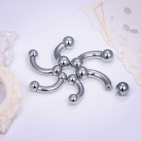 Ruifan 20g 18g 16g 14g 12g 8g 6g 4g 2g Rook Piercing Jewelry Titanium Internally Threaded Curved Barbell Eyebrow PA Tragus Helix Conch Lobe Earrings Lip Rings Body Piercing Jewelry For Women Men in Saudi Arabia