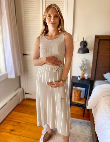 ZESICA Women's Summer Sleeveless Maxi Dress 2025 Crewneck Ribbed Knit Tie Waist Casual A Line Swing Dresses in Kuwait