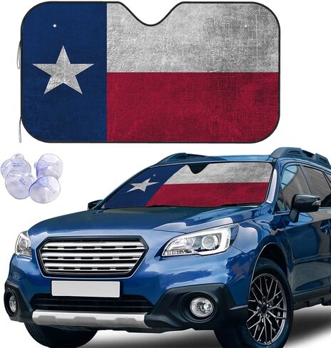 Texas Flag Front Windshield Sun Shown Accordion قابلة للطي Auto Sunshade للسيارة شاحنة سيارات الدفع الرباعي UV أشعة الشمس واقي in Kuwait