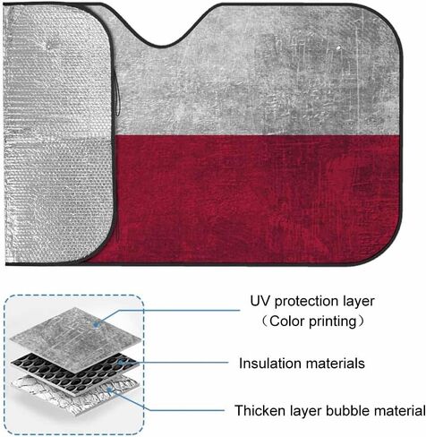 Texas Flag Front Windshield Sun Shown Accordion قابلة للطي Auto Sunshade للسيارة شاحنة سيارات الدفع الرباعي UV أشعة الشمس واقي in Kuwait
