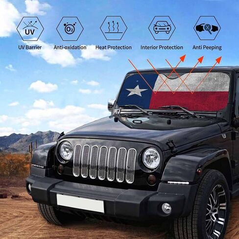 Texas Flag Front Windshield Sun Shown Accordion قابلة للطي Auto Sunshade للسيارة شاحنة سيارات الدفع الرباعي UV أشعة الشمس واقي in Kuwait