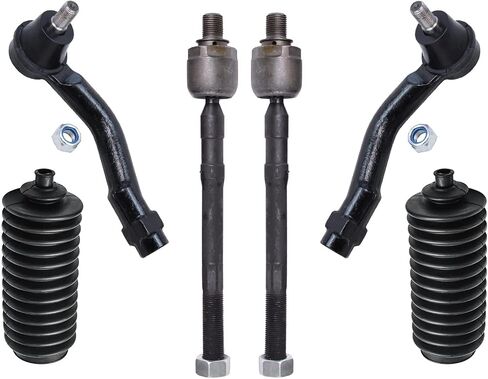 Detroit Axle - 6pc Front Tie Rods Kit for 2005-2009 Hyundai Tucson 2005-2010 Kia Sportage 4 Inner & Outer Tie Rod End Links 2 Tie Rod Boots 2006 2007 2008 Replacement in Saudi Arabia