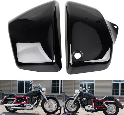 Chrome Side Battery Fairing Cover For H-onda Shadow Aero 1100 VT1100T Tour/VT1100C2/VT1100C3/VT1100T Tour Black/VT1100C3 Black 1999-2008 in Saudi Arabia