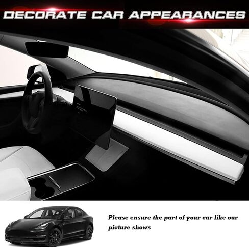 Xotic Tech Center Center Censole Dashboard لوحة غطاء غطاء غطاء الغلاف ، أبيض غير لامع ، متوافق مع Tesla Model 3 2017 2018 2019 2020 2021 2022 2023 ، Model Y 2020 2021 2022 2024 2024 2025 in Kuwait