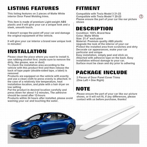 Xotic Tech Center Console Dashboard Panel Trim Cover Wrap Cap, Matte White, Compatible with Tesla Model 3 2017 2018 2019 2020 2021 2022 2023, Model Y 2020 2021 2022 2023 2024 2025 in Saudi Arabia