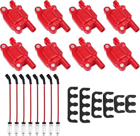 حزم ملفات الإشعال عالية الأداء وأسلاك التوتر العالية التي تم تعيينها لكاديلاك إسكاليد لشيفي سيلفرادو أفالانش إكسبريس 3500 لـ GMC Sierra 1500 2500 3500 4.8 5.3 6.0 8.1L استبدال UF271 D581 8pcs in Kuwait
