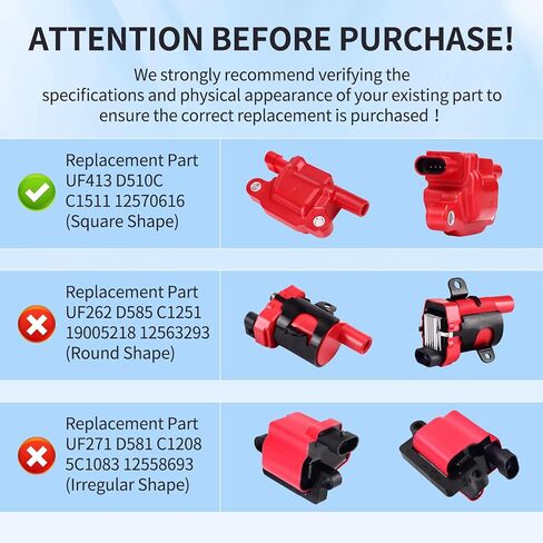 حزم ملفات الإشعال عالية الأداء وأسلاك التوتر العالية التي تم تعيينها لكاديلاك إسكاليد لشيفي سيلفرادو أفالانش إكسبريس 3500 لـ GMC Sierra 1500 2500 3500 4.8 5.3 6.0 8.1L استبدال UF271 D581 8pcs in Kuwait