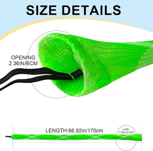 6 Pcs Fishing Rod Sleeve Braided Mesh Fly Fishing Rod Socks Cover, Fishing Pole Protector for Spinning/Casting/Sea Fishing in Saudi Arabia