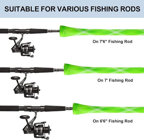 6 Pcs Fishing Rod Sleeve Braided Mesh Fly Fishing Rod Socks Cover, Fishing Pole Protector for Spinning/Casting/Sea Fishing in Saudi Arabia