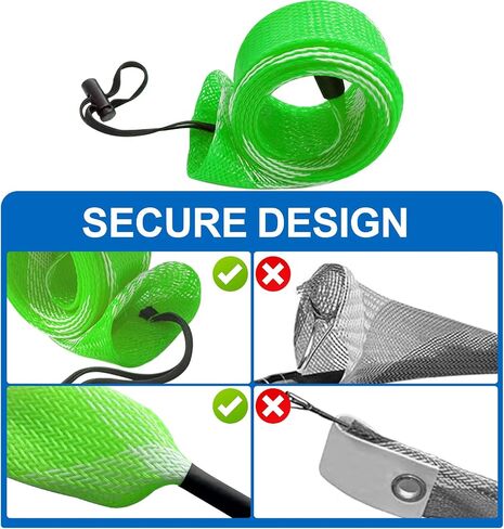 6 Pcs Fishing Rod Sleeve Braided Mesh Fly Fishing Rod Socks Cover, Fishing Pole Protector for Spinning/Casting/Sea Fishing in Saudi Arabia