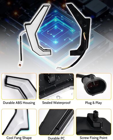 RGB LED Fang Lights for Polaris RZR XP 1000 2014-2018/RZR 900 XC 900S 2015-2020 Accessories, APP Control Accent Lights with Start Animation, Turn Signals, Smart Scenes, Music Sync, 2PCS in Saudi Arabia