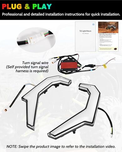 RGB LED Fang Lights for Polaris RZR XP 1000 2014-2018/RZR 900 XC 900S 2015-2020 Accessories, APP Control Accent Lights with Start Animation, Turn Signals, Smart Scenes, Music Sync, 2PCS in Saudi Arabia