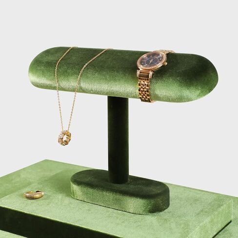 مرنة مرنة الساعات الساتلية ، حامل مجوهرات على شكل حرف T لقلادة سوار ، ورفقة عرض كونترتوب متجر للمجوهرات (أخضر ، شبه متلازمة) in Kuwait