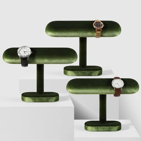 مرنة مرنة الساعات الساتلية ، حامل مجوهرات على شكل حرف T لقلادة سوار ، ورفقة عرض كونترتوب متجر للمجوهرات (أخضر ، شبه متلازمة) in Kuwait