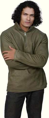 MENS MOCK NECK ZIPPER JACKET, MICRO FIBER FLEECE in Kuwait