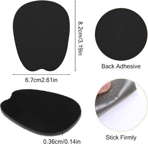 3 Pairs Felt Tongue Pads Cushion Soft Self-Adhesive Tongues Pad Non Slip Tongues Cushion Inserts Shoe Tongue Pads Felt Shoe Pad Comfort Cushions Inserts for Men Women(Black) in Kuwait