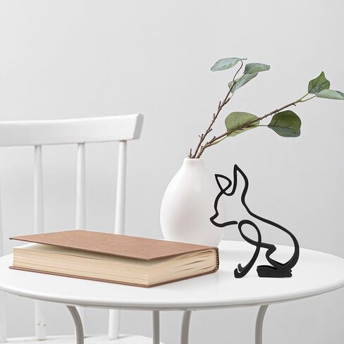 Marsrut Abstract Chihuahua Metal Dog Sculpture Minimalist Geometric Line Art Breed Wall and Table Decor Wire Art Statue for Living Room Home Office Desktop Ornament Decoration in Saudi Arabia
