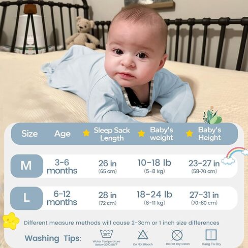 ZIGJOY Shark-Fin Transition Swaddle - 0.5 Tog Rayon Made from Bamboo Sleep Sack Transitional Swaddle Sack Baby Wearable Blanket with 2-Way Zipper, Blue, 6-12 Months in Kuwait