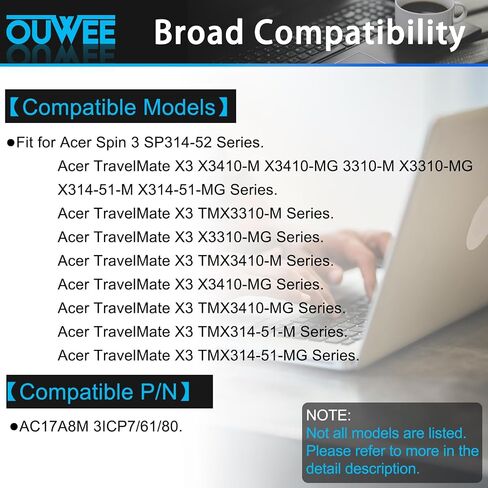 بطارية كمبيوتر محمول AP21B7Q متوافقة مع سلسلة ACER Predator Triton 300 SE PT314-52S 15.48V 76Wh 4930mAh in Saudi Arabia