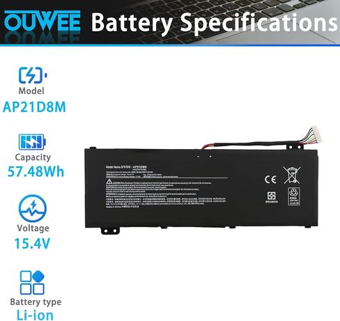 بطارية كمبيوتر محمول AP21B7Q متوافقة مع سلسلة ACER Predator Triton 300 SE PT314-52S 15.48V 76Wh 4930mAh in Saudi Arabia
