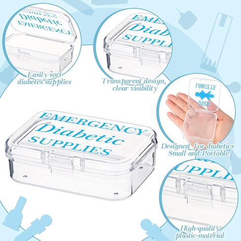 Weysat 7 pcs Small Diabetic Travel Supply Small Lancet Storage Containers Diabetes Travel Case Test Strips Storage Container Needle Disposal Mini Plastic Box for Diabetic Supplies (Pink) in Saudi Arabia