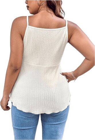 Soly Hux Women’s Plus Tops Summer Sexy Out Out Tops v Neck Oblessives Twist Front Asyfymetrical Cami Top Top in Kuwait