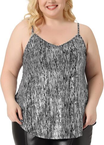 أغنيس أوريندا زائد قمم دبابات الترتر للنساء ضد برونز بريق بريق Cami Camiless Camisole in Kuwait