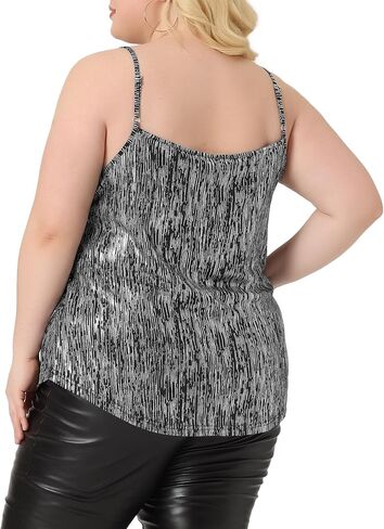 أغنيس أوريندا زائد قمم دبابات الترتر للنساء ضد برونز بريق بريق Cami Camiless Camisole in Kuwait