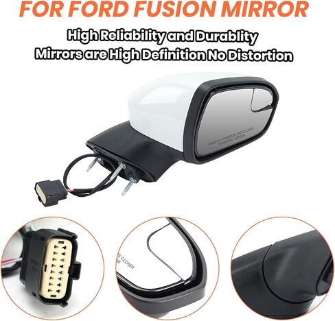 Right Passenger Side Mirror Assembly Compatible with Ford Fusion 2016-2020 Mirrors with Power Manual Folding White 3Pins in Saudi Arabia