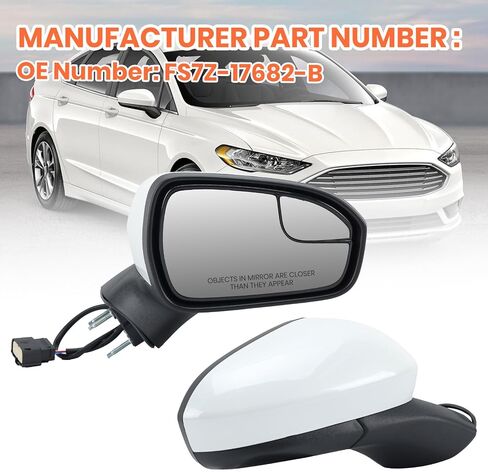 Right Passenger Side Mirror Assembly Compatible with Ford Fusion 2016-2020 Mirrors with Power Manual Folding White 3Pins in Saudi Arabia