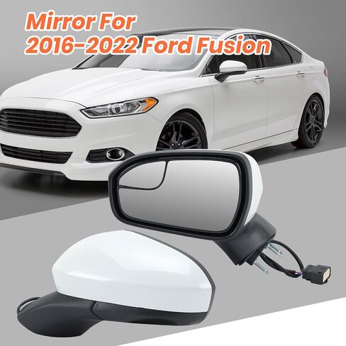 Right Passenger Side Mirror Assembly Compatible with Ford Fusion 2016-2020 Mirrors with Power Manual Folding White 3Pins in Saudi Arabia