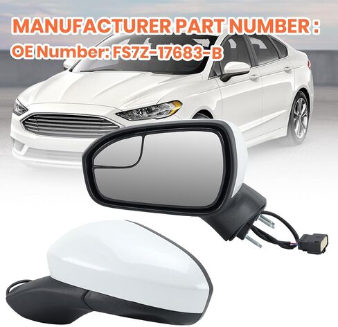Right Passenger Side Mirror Assembly Compatible with Ford Fusion 2016-2020 Mirrors with Power Manual Folding White 3Pins in Saudi Arabia