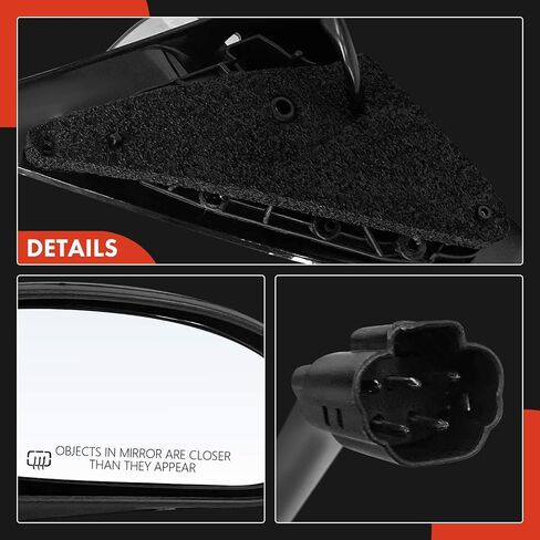 A-Premium Passenger Side Power Door Mirror - Compatible with Ford Focus 2003-2007 - Heated, Non-Folding, Black Outside Rear View Mirror - Replace# 6S4Z17682CA in Saudi Arabia