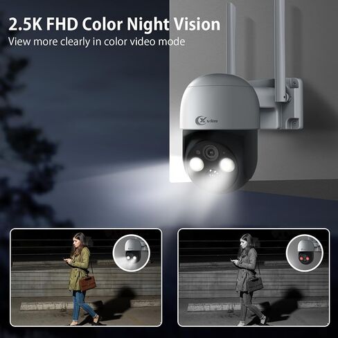 XVIM 2PCS 1080P كاميرات الأمان اللاسلكية في الهواء الطلق ، 1080 بكسل واي فاي كاميرات أمان منزلية مع اكتشاف حركة PIR ، واي فاي 2.4 جيجا هرتز ، وذات اتجاهين ، ورؤية ليلية ملونة ، سحابة/SD ، مقاوم للماء ، ماء ، إنذار الدفع in Saudi Arabia