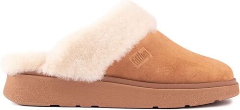 FitFlop Women's Gen-ff Shearling-Collar Suede Slippers in Saudi Arabia