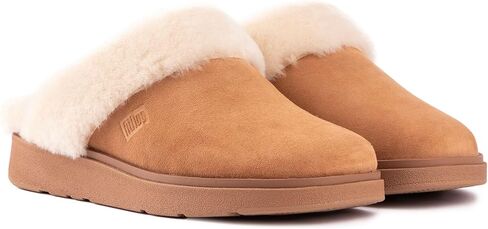 FitFlop Women's Gen-ff Shearling-Collar Suede Slippers in Saudi Arabia