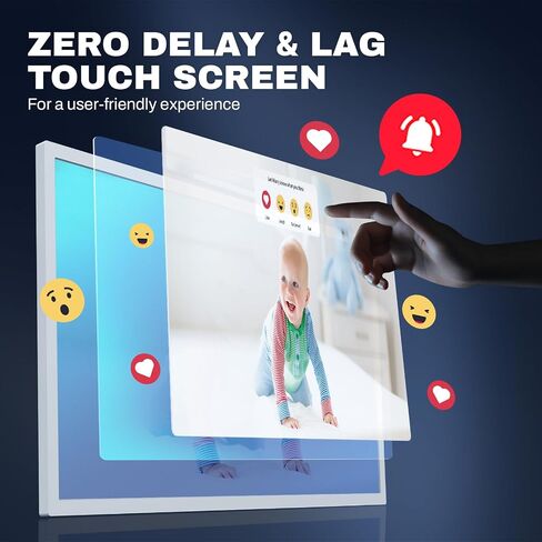 Frameo 16 Inch FHD Large Digital Picture Frame WiFi with Bluetooth Speaker, 64GB Extra Large Electronic Photo Frame Touchscreen, Instantly Share Photos/Videos via App & Email Gift for Mom Christmas in Saudi Arabia