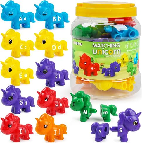 kizh Alphabet Learning Toys Matching Letter ABC Fine Motor Toy Double-Side Ice Cream Toys Preschool Learning Activities Montessori for Toddler Kids Ages 2 3 4 5 in Kuwait
